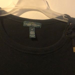 Ralph Lauren black long sleeve w tie shoulder